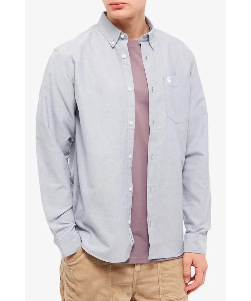 Carhartt WIP Mens Rogers Oxford Shirt - Grey Cotton - Size X-Small